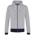 Heather Grey-Navy - Front - Ecologie Unisex Adult Okavango Full Zip Hoodie