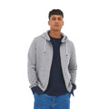 Heather Grey-Navy - Back - Ecologie Unisex Adult Okavango Full Zip Hoodie