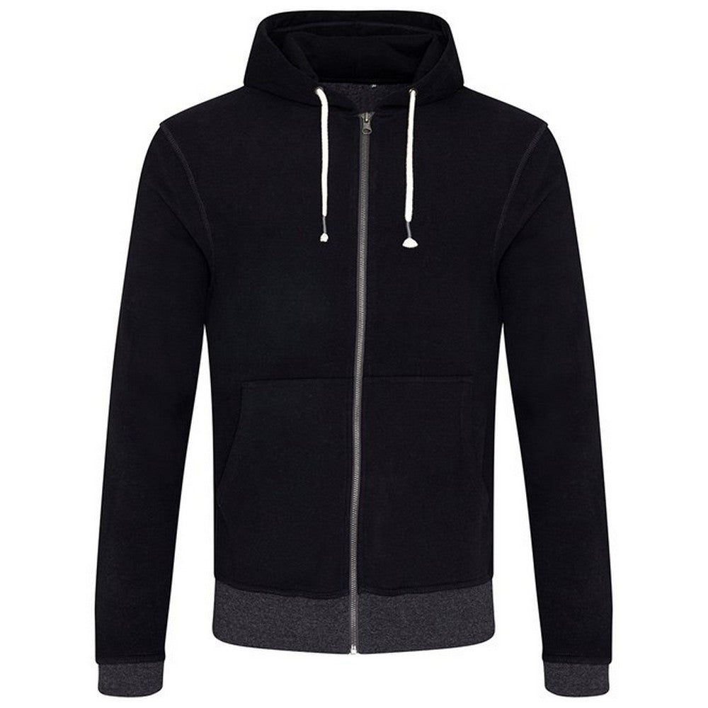 Black-Charcoal - Front - Ecologie Unisex Adult Okavango Full Zip Hoodie