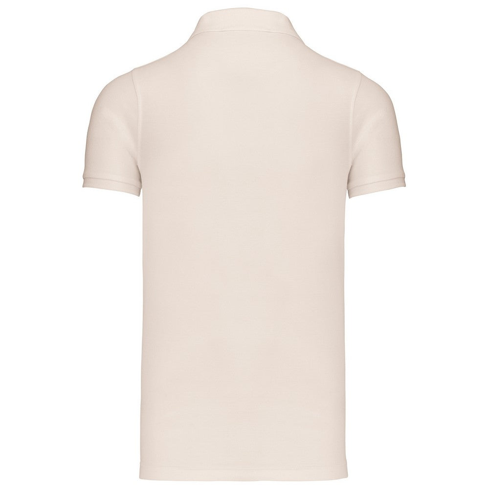 Cream - Back - Kariban Mens Piqué Organic Short-Sleeved Polo Shirt