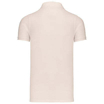 Cream - Back - Kariban Mens Piqué Organic Short-Sleeved Polo Shirt