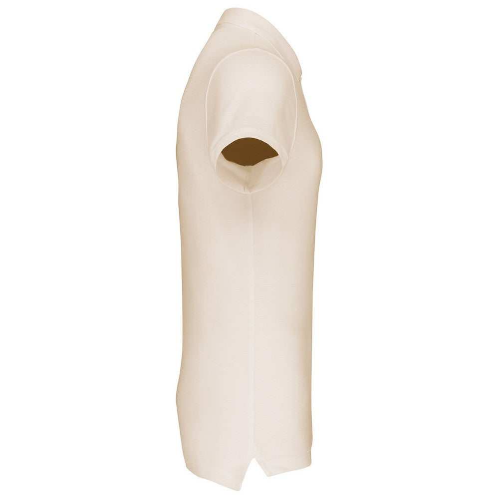 Cream - Side - Kariban Mens Piqué Organic Short-Sleeved Polo Shirt