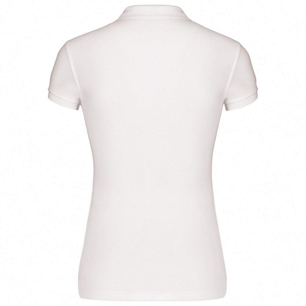 White - Back - Kariban Womens-Ladies Piqué Organic Slim Short-Sleeved Polo Shirt