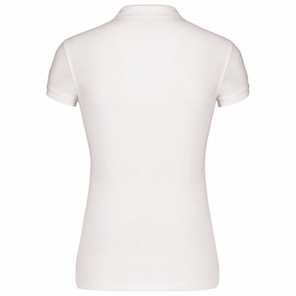 White - Back - Kariban Womens-Ladies Piqué Organic Slim Short-Sleeved Polo Shirt