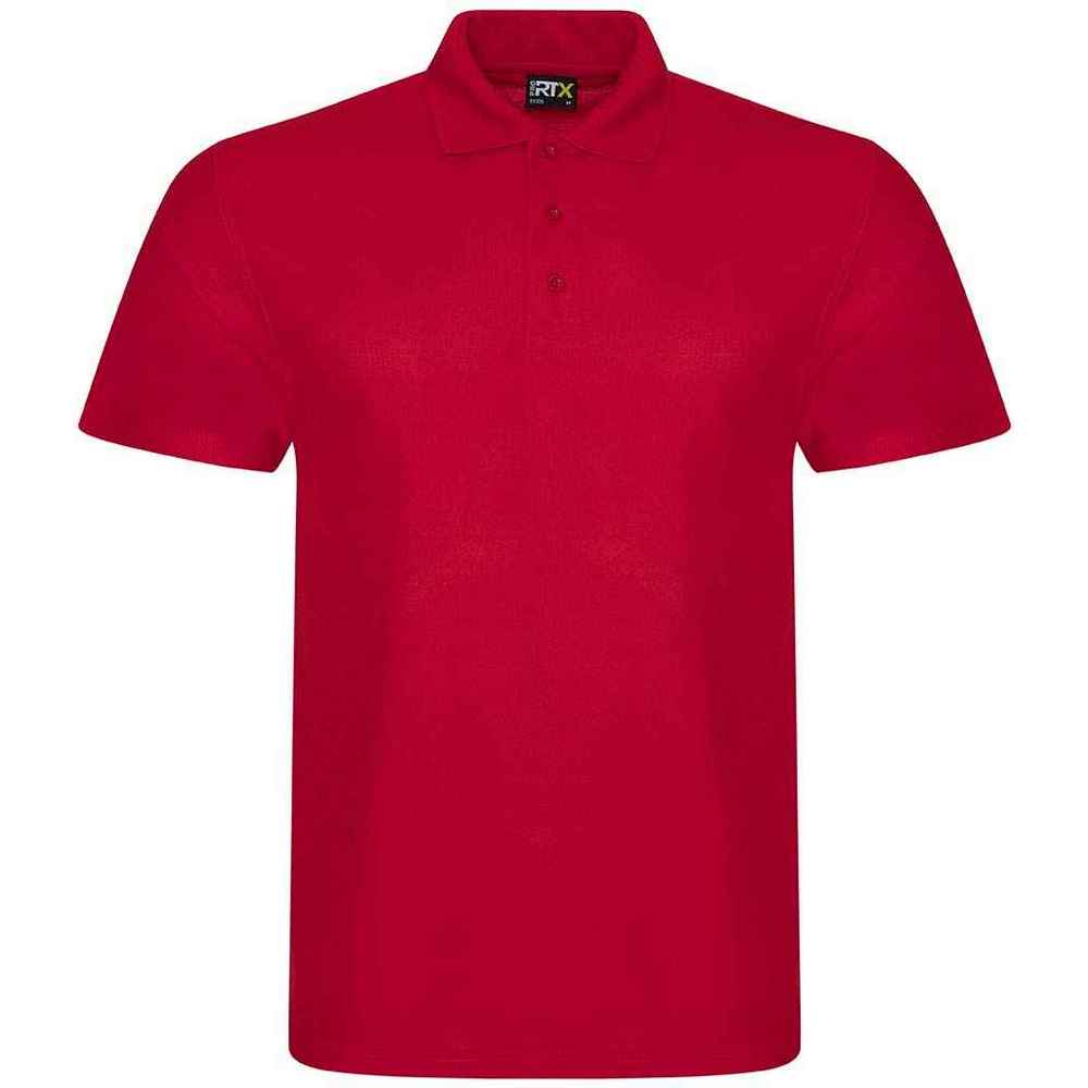 Red - Front - PRO RTX Mens Polyester Polo Shirt