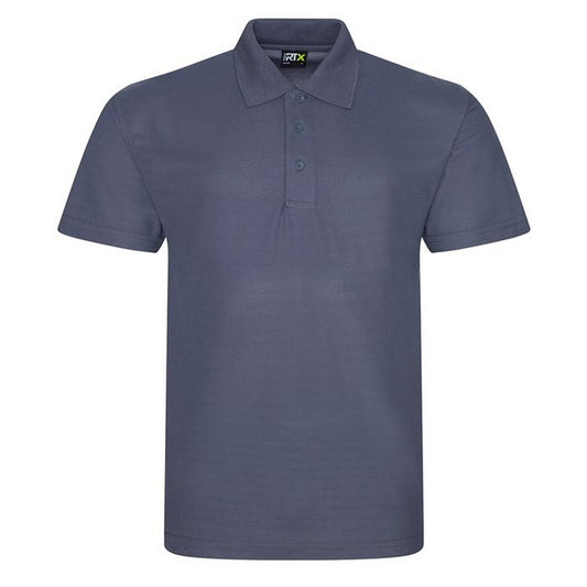 Solid Grey - Front - PRO RTX Mens Polyester Polo Shirt