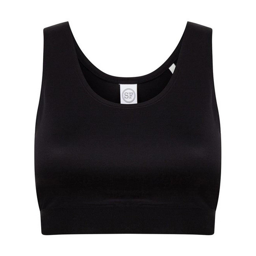 Black - Front - SF Minni Girls Fashion Crop Top