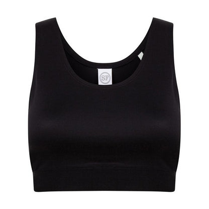 Black - Front - SF Minni Girls Fashion Crop Top