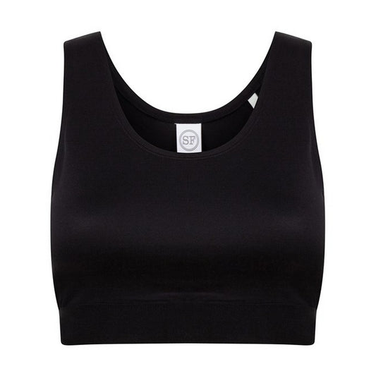 Black - Front - SF Minni Girls Fashion Crop Top