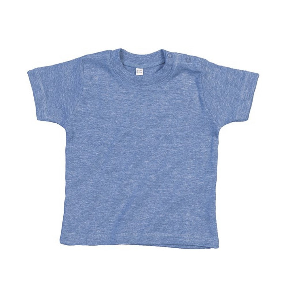 Heather Blue - Front - Babybugz Baby Plain T-Shirt