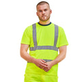 Hi Vis Yellow-Navy - Back - PRORTX Mens High-Vis T-Shirt