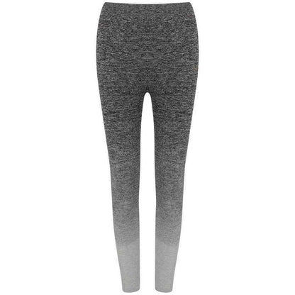 Dark Grey-Light Grey Marl - Front - Tombo Womens-Ladies Fade Seamless Leggings