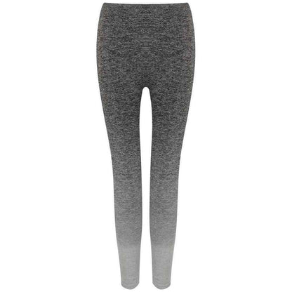 Dark Grey-Light Grey Marl - Back - Tombo Womens-Ladies Fade Seamless Leggings