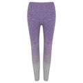 Purple-Light Grey Marl - Front - Tombo Womens-Ladies Fade Seamless Leggings