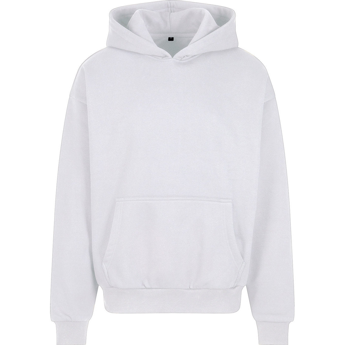 White - Back - Build Your Brand Mens Oversized Hoodie
