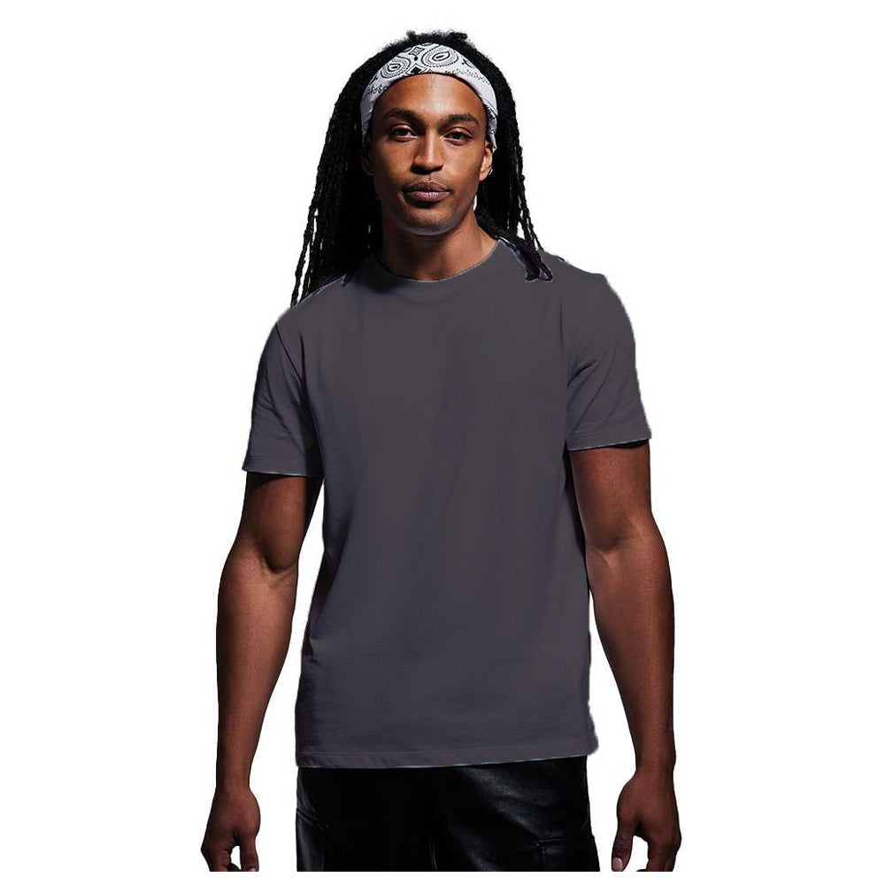 Charcoal - Back - Anthem Unisex Adult Midweight Organic T-Shirt