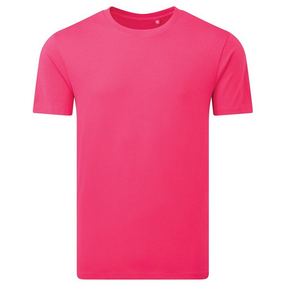 Hot Pink - Front - Anthem Unisex Adult Midweight Organic T-Shirt