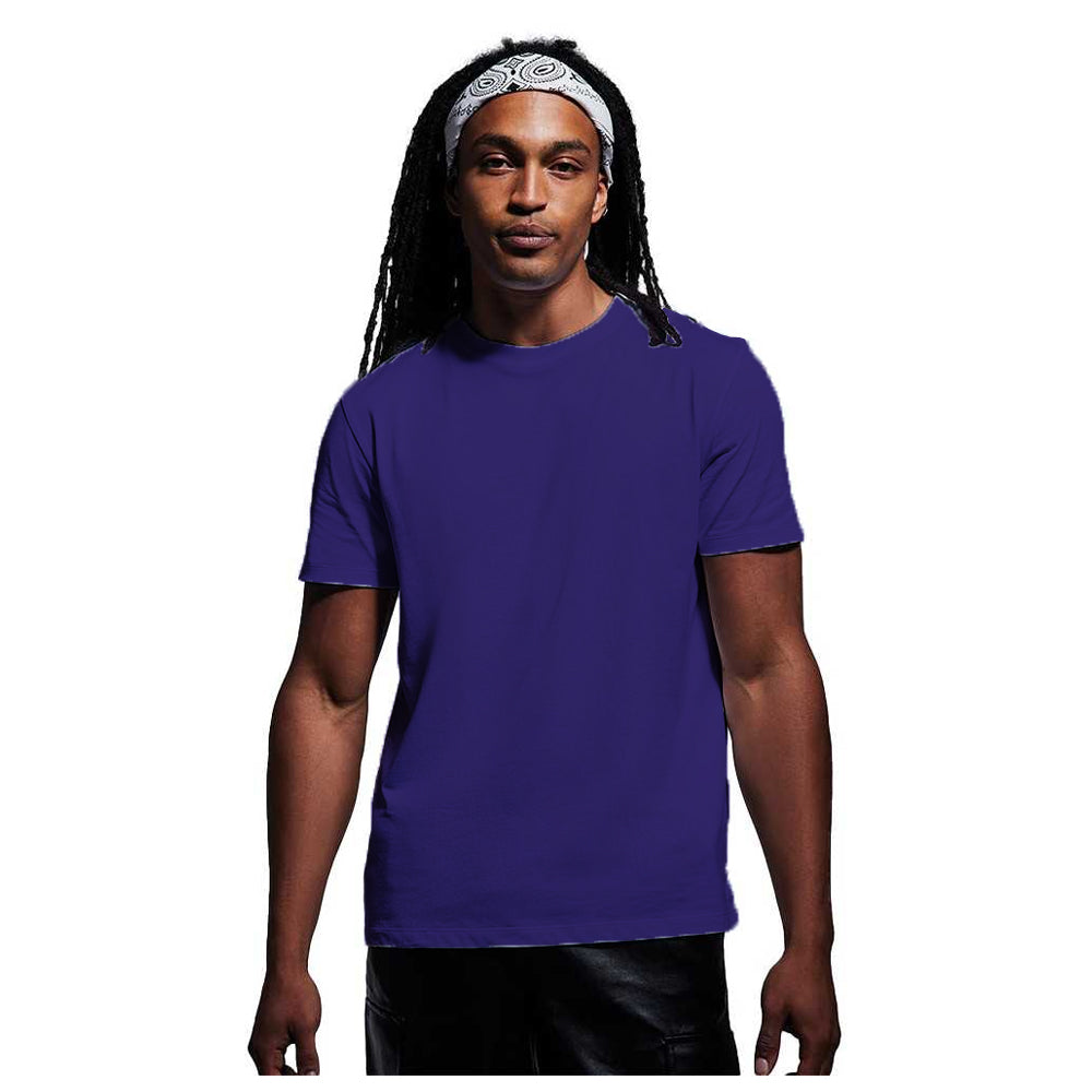 Purple - Back - Anthem Unisex Adult Midweight Organic T-Shirt