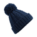 Navy - Back - Beechfield Unisex Adult Melange Cable Knit Beanie