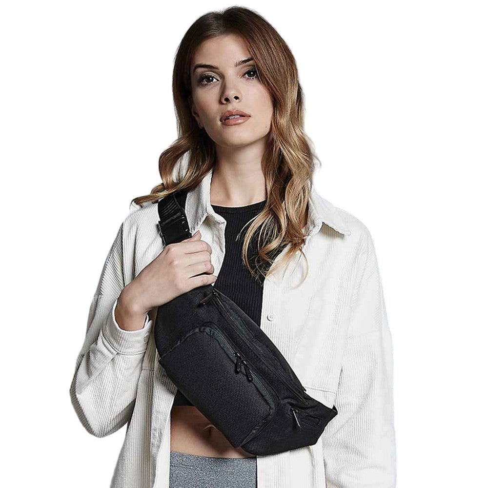 Black - Back - Quadra Plain Waist Bag