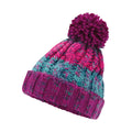 Winter Berries - Side - Beechfield Childrens-Kids Corkscrew Pom Pom Beanie