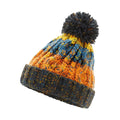 Retro Blue - Side - Beechfield Childrens-Kids Corkscrew Pom Pom Beanie