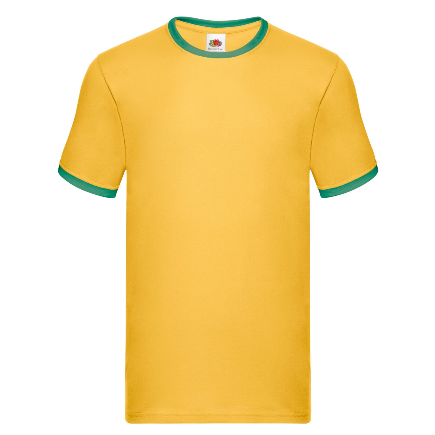 Sunflower-Kelly Green - Front - Fruit of the Loom Mens Ringer Contrast T-Shirt
