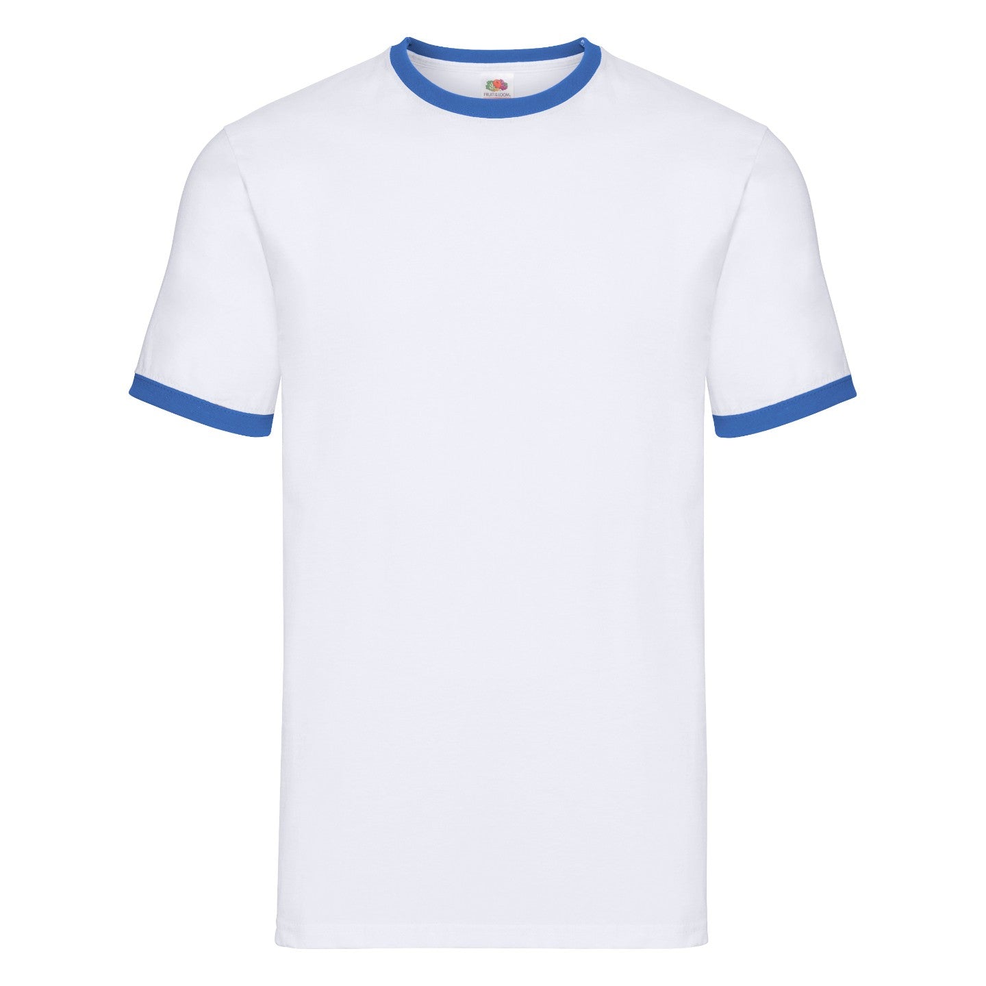 White-Royal Blue - Front - Fruit of the Loom Mens Ringer Contrast T-Shirt
