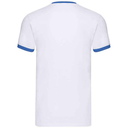 White-Royal Blue - Back - Fruit of the Loom Mens Ringer Contrast T-Shirt