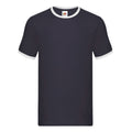 Navy-White - Front - Fruit of the Loom Mens Ringer Contrast T-Shirt
