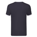 Navy-White - Back - Fruit of the Loom Mens Ringer Contrast T-Shirt