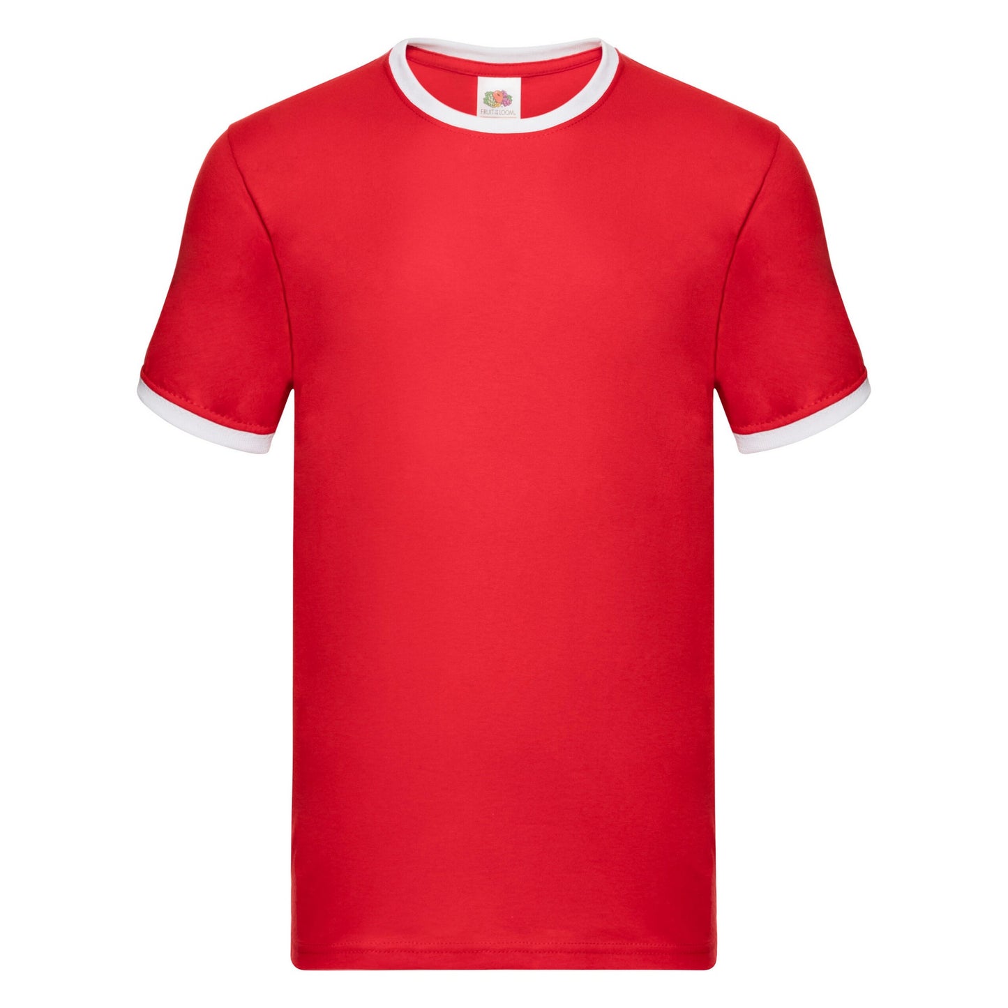 Red-White - Front - Fruit of the Loom Mens Ringer Contrast T-Shirt