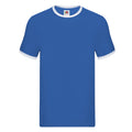 Royal Blue-White - Front - Fruit of the Loom Mens Ringer Contrast T-Shirt