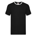 Black-White - Front - Fruit of the Loom Mens Ringer Contrast T-Shirt