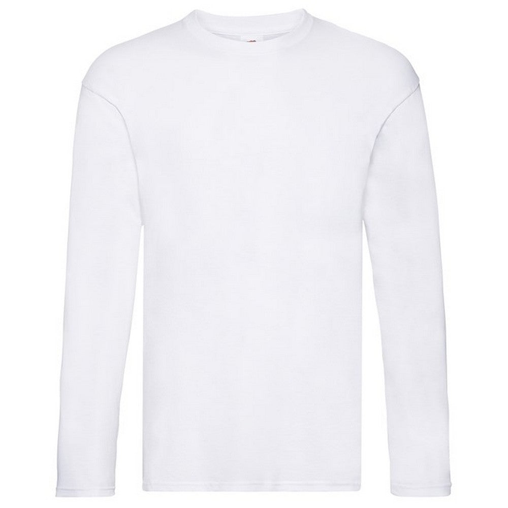 White - Front - Fruit of the Loom Mens Original Long-Sleeved T-Shirt