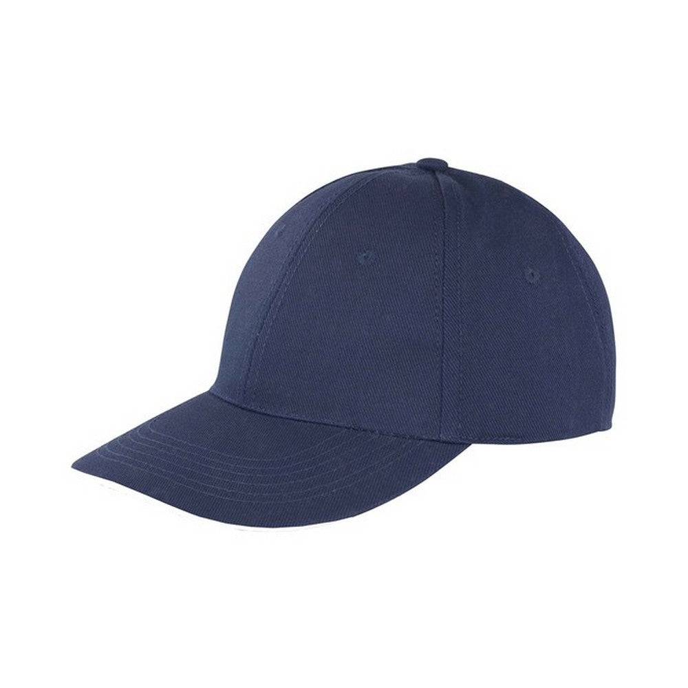Navy-White - Front - Result Headwear Unisex Adult Memphis Brushed Cotton Low Profile Cap