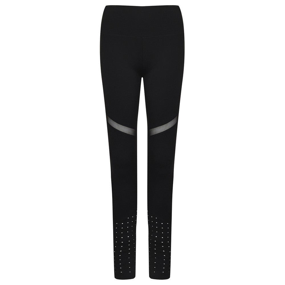 Black - Front - Tombo Womens-Ladies Panelled Leggings