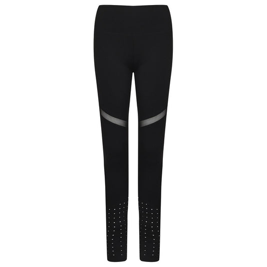Black - Front - Tombo Womens-Ladies Panelled Leggings
