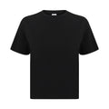 Black - Front - SF Womens-Ladies Boxy Crop T-Shirt