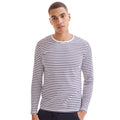 White-Oxford Navy - Pack Shot - SF Unisex Adult Striped Long-Sleeved T-Shirt