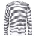 White-Oxford Navy - Front - SF Unisex Adult Striped Long-Sleeved T-Shirt