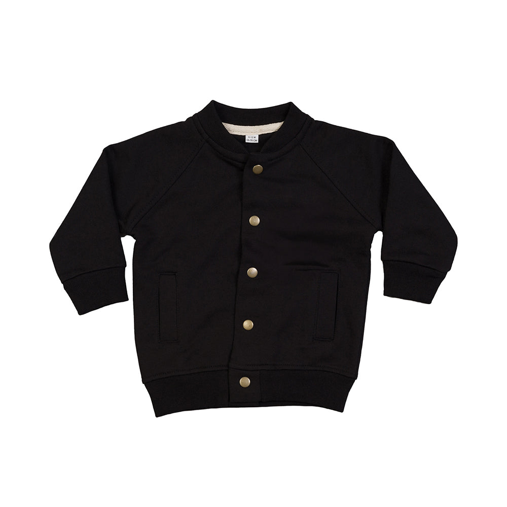 Black - Front - Babybugz Baby Bomber Jacket