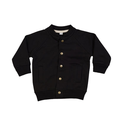 Black - Front - Babybugz Baby Bomber Jacket