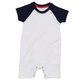 White-Navy-Red - Front - Babybugz Baby Baseball Bodysuit