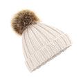 Oatmeal - Front - Beechfield Childrens-Kids Pom Pom Knitted Beanie