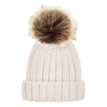 Oatmeal - Back - Beechfield Childrens-Kids Pom Pom Knitted Beanie