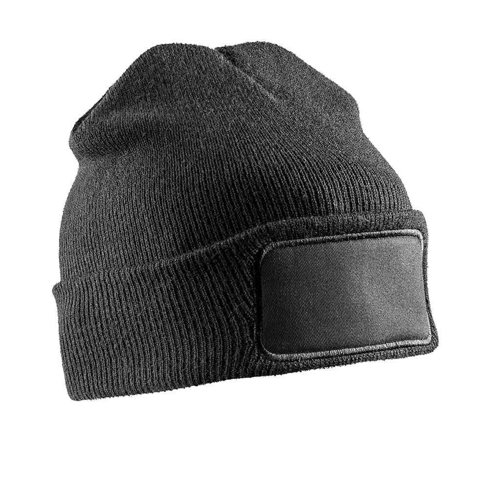 Black - Front - Result Unisex Adult Double Knit Printable Beanie