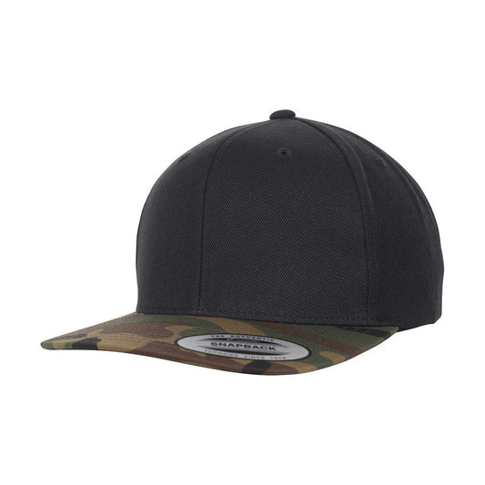 Black-Green-Brown - Front - Flexfit Camo Reversible Snapback Cap