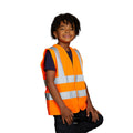 Hi Vis Orange - Back - PRORTX Childrens-Kids Hi-Vis Waistcoat