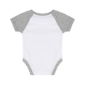 White-Heather Grey - Back - Larkwood Baby Essential Short-Sleeved Baseball Bodysuit